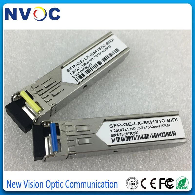 Оптоволоконный трансивер 1 25G WDM SFP 20 км 1310/1 25 нм BIDI ГБ SC/LC разъем c DDM|Детали
