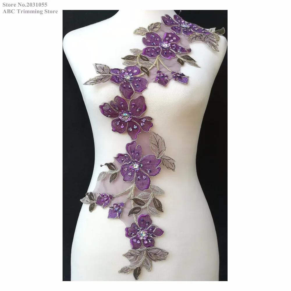 5 шт./лот x ручной работы видов цветов (фиолетовый розовый синий красный +) вышито