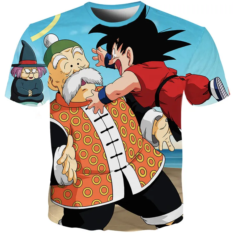 YOUTHUP Летние футболки мужские с принтом аниме Dragon Ball 3D футболка Oogway Tees Master Roshi Мужская футболка уличная одежда размера плюс