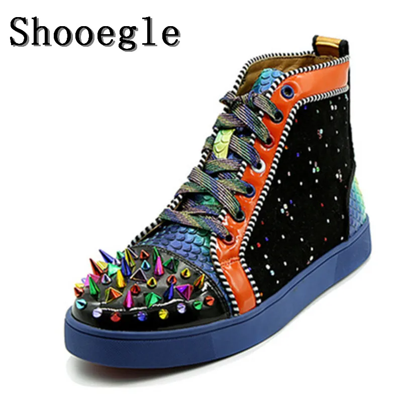 Кроссовки SHOOEGLE мужские с шипами или одеялом на шнуровке высокие плоская подошва