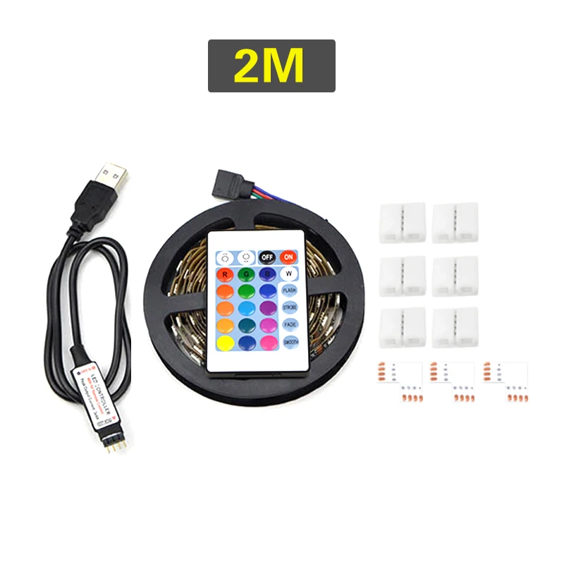 2M with 24keys 1 м 2 м 3 м RGB светодиодный светильник Kicthen лампа не водонепроницаемый Светодиодный светильник для шкафа s шкаф cosina шкаф для спальни украшение лампы - Цвет: 2M with 24keys