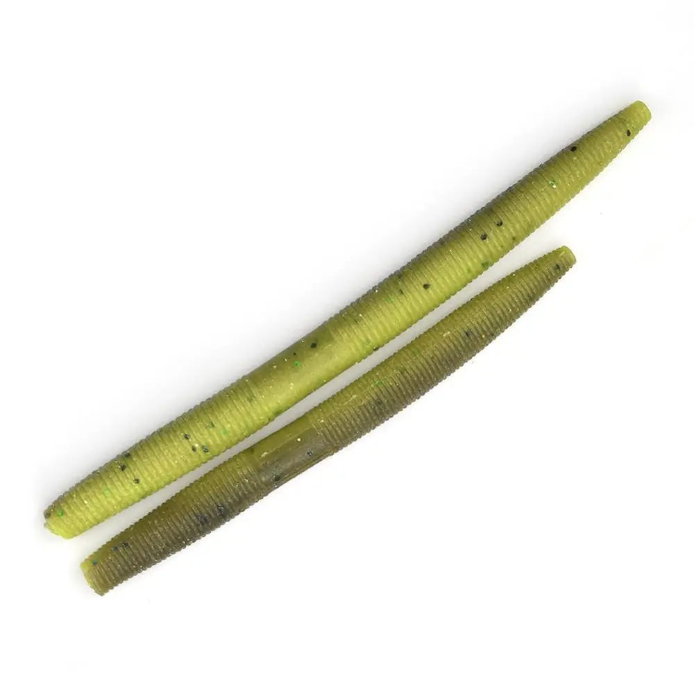 10.2cm GreyGreen Bassdash Senko Worms 4 дюйма(10,2 см)/5 дюймов(12,7 см) Мягкая палочка, приманка для ловли окуня, 9 цветов, упаковка из 10 - Цвет: 10.2cm GreyGreen