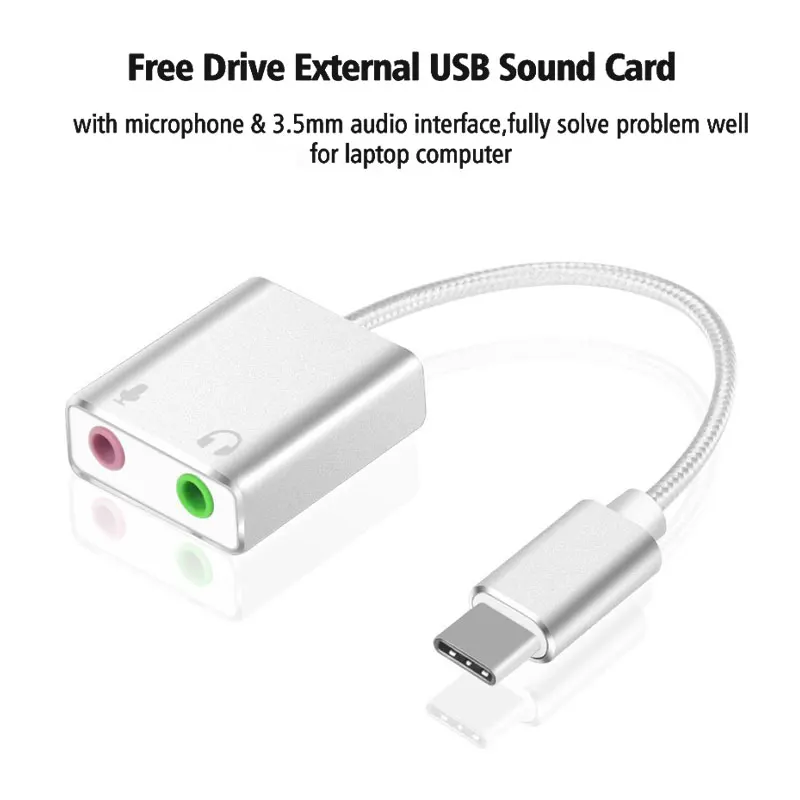 Звуковая карта 7 1 для Macbook внешняя звуковая Usb Type C интерфейс USB 3 5 мм аудио разъем