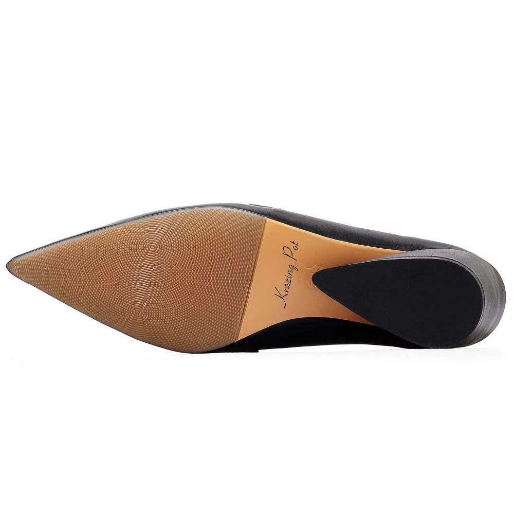 

2021 superstar genuine leather pointed toe metal high heels women pumps slip on runway elegant office lady wedding shoes L25