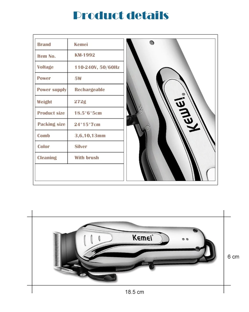 Профессиональная машинка для стрижки волос с турбонаддувом 110 В-240 В подзарядкой