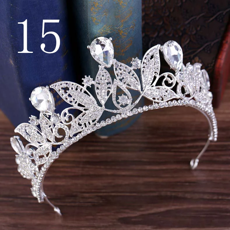 Роскошные серебряные, Синие стразы, Золотая свадебная тиара, корона королевы, диадема, Корона невесты, головной убор, свадебные аксессуары для волос, тиара