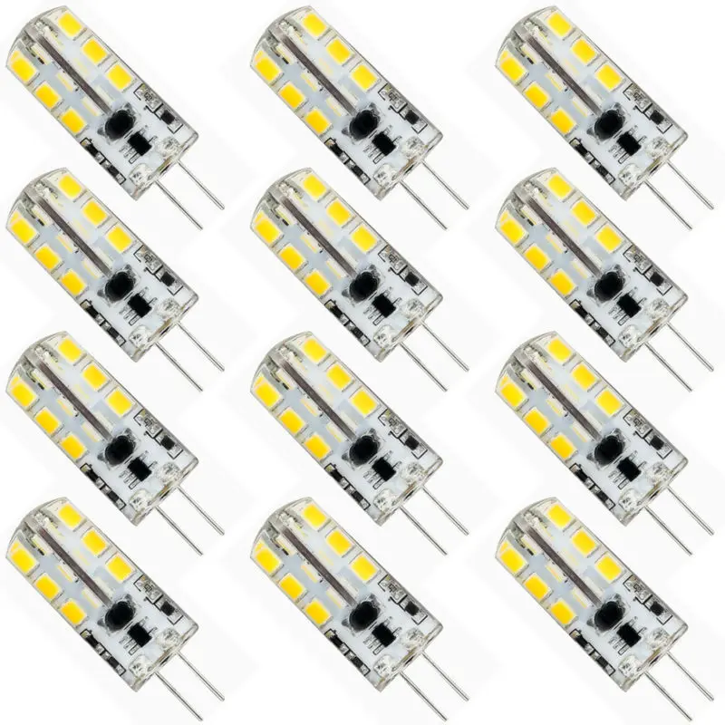 Набор из 12 G4 светодиодный светильник лампы 24 SMD 2835 энергосберегающая лампа 6 Вт AC/DC