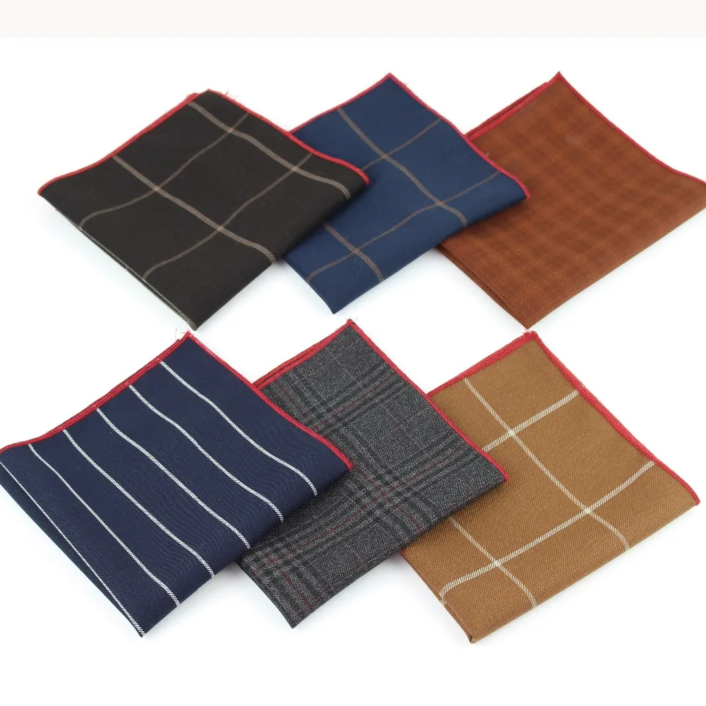 Фабричный Мужской винтажный клетчатый полосатый однотонный хлопковый носовой