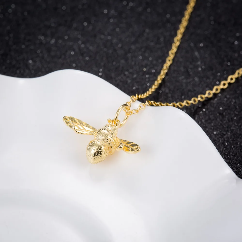 Женское колье с подвеской в виде пчелы Oly2u золотистое ожерелье подарок на день