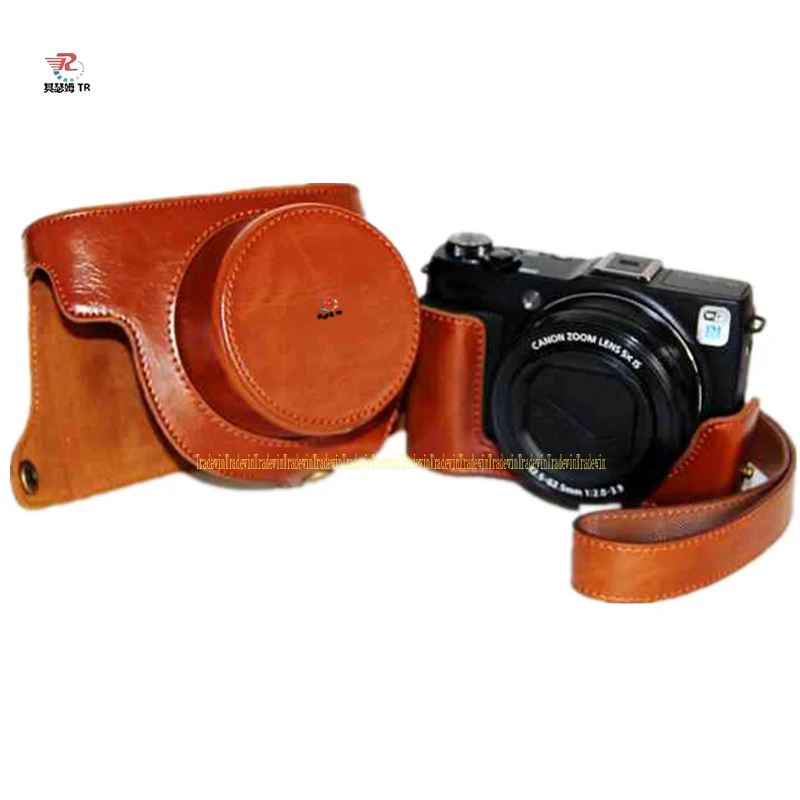 Из искусственной кожи Камера чехол сумка для Canon G1Xll с ремешком - купить по
