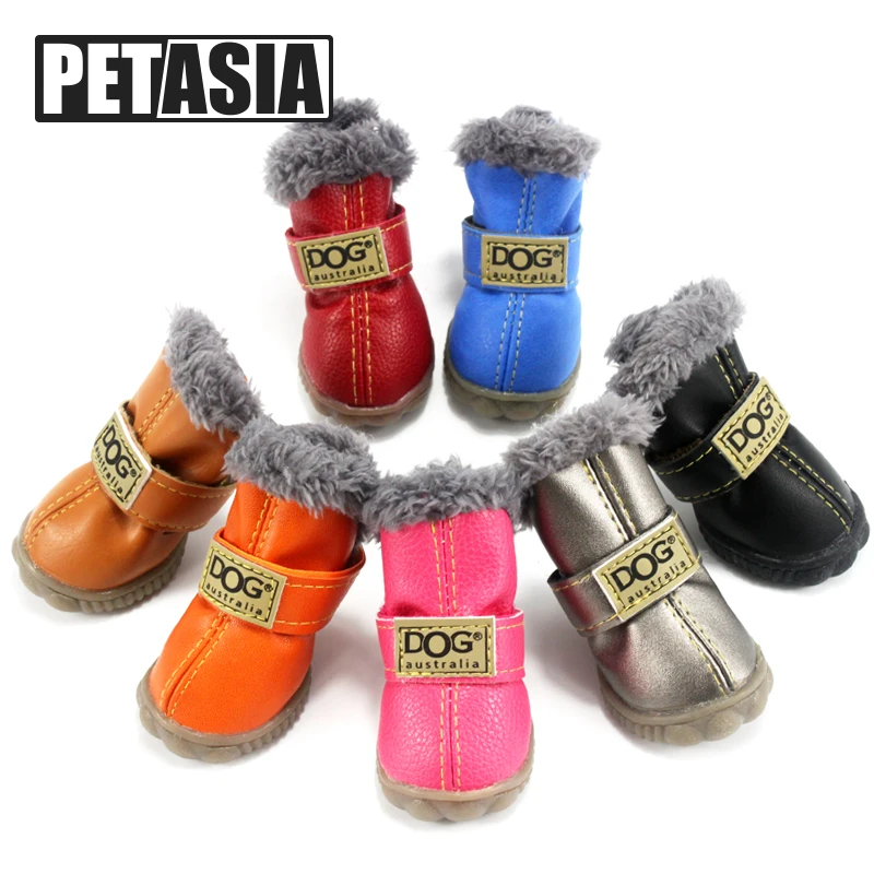 

Winter Pet Dog Shoes Warm Snow Boots Waterproof Fur 4Pcs/Set Small Dogs Cotton Non Slip XS For ChiHuaHua Pug Pet Product PETASIA