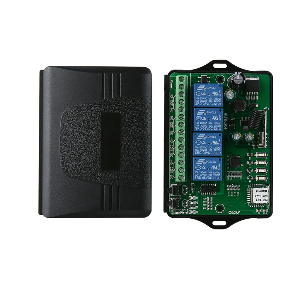 Ktnnkg AC DC 7 V-36 V 4CH Wi-Fi пульт дистанционного переключателя Беспроводной Универсальный Приемник для гаражных ворот и 2/4 шт. Ev1527 433 МГц RF пульт дистанционного управления
