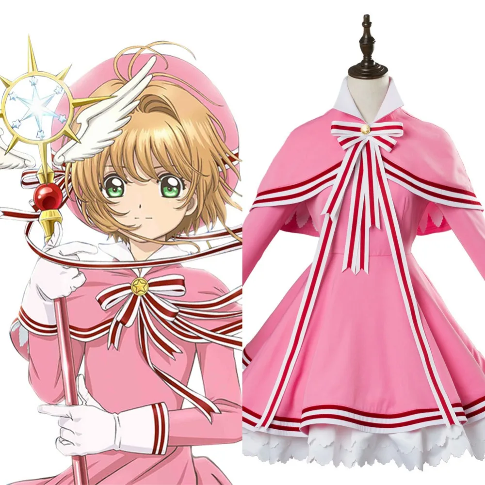 

Горячее предложение, аниме, косплей Cardcaptor Sakura 2 CCS 2 КИНОМОТО Сакура косплей костюм розовое платье для взрослых девочек костюм КИНОМОТО Хэлло...