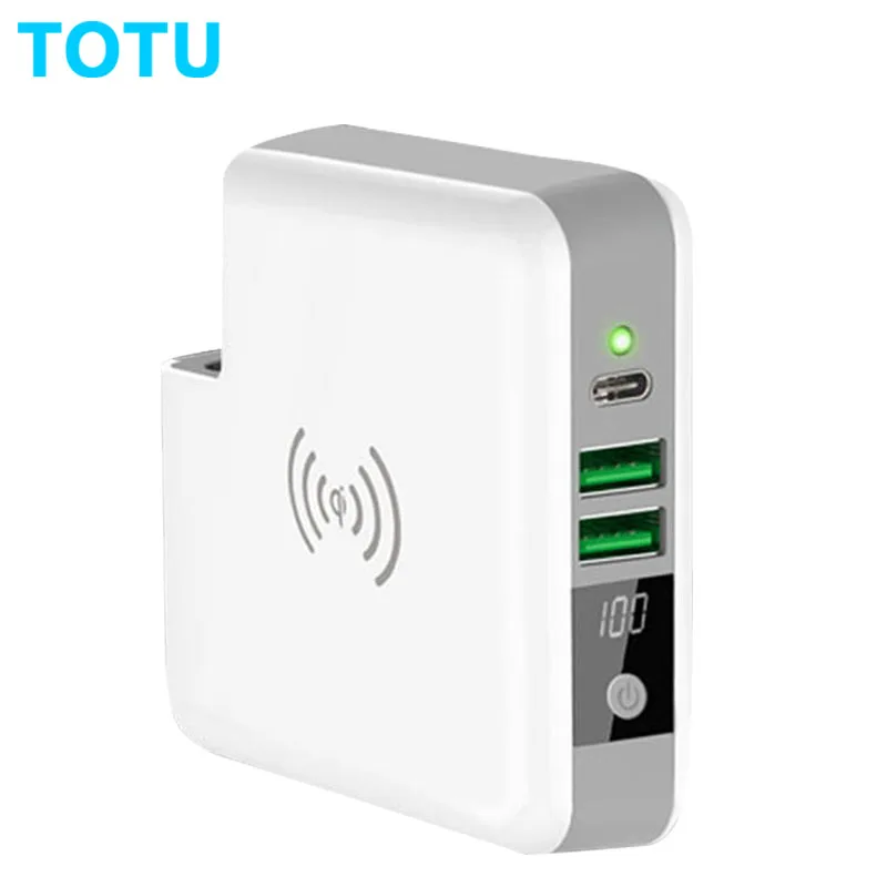 6700 мАч Qi Беспроводной Зарядное устройство Powerbank Портативный Тип C путешествия 5 В