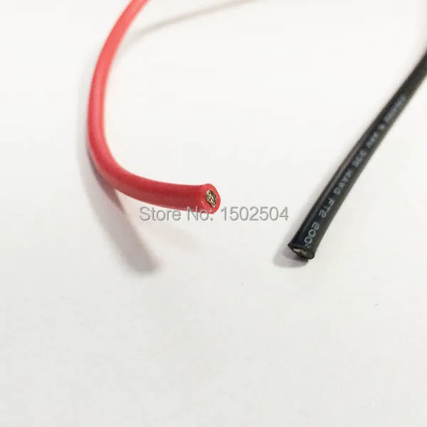 Фото Силиконовый провод 14 AWG, гибкие многожильные медные кабели 1 м, черный и 1 м, красный для RC №3