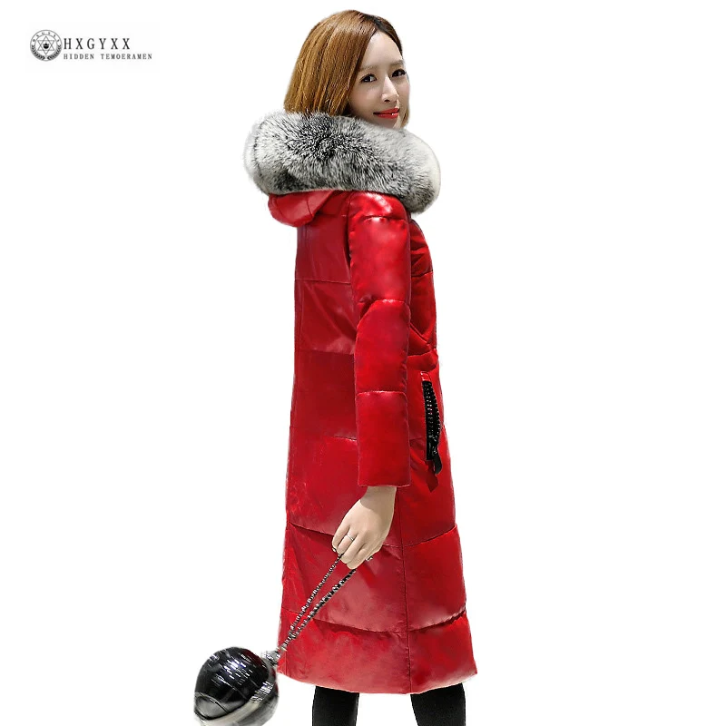 Женское зимнее пальто из натуральной кожи 2017 овечьей с меховым капюшоном верхняя