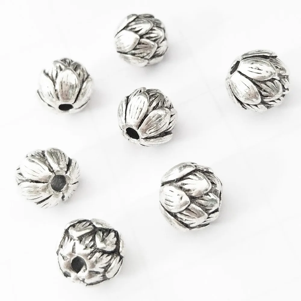 10Pcs/Lot Flowers Lotus Beads 9MM DIY Charms Bracelet Necklace For Jewelry Making Accessories | Украшения и аксессуары