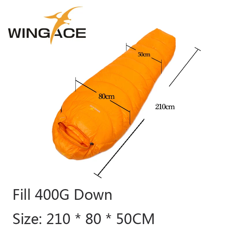 210cm Orange WINGACE заполнить 400 г 600 800 г утка вниз мумия спальный мешок Сверхлегкий Сращивание Открытый Отдых Туризм Пеший Туризм спальные мешки - Цвет: 210cm Orange