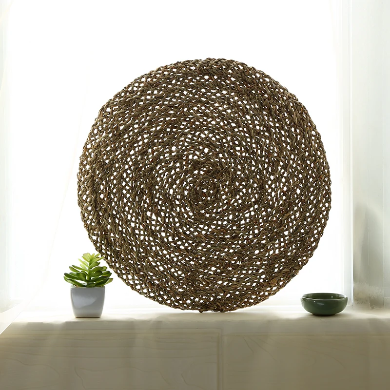 Коврик для стола из натуральной соломы тканые салфетки круглые подставки