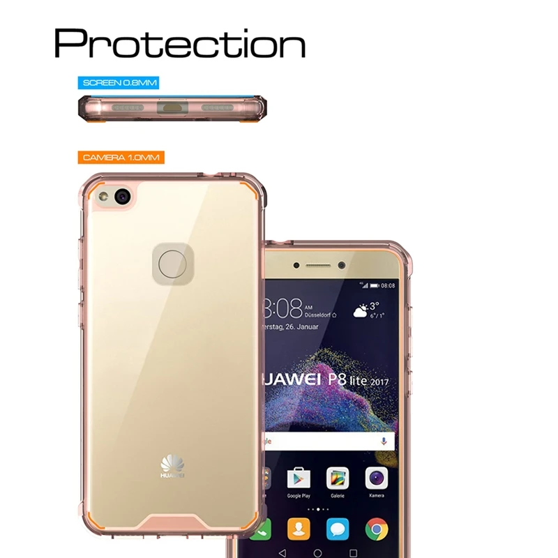 Grandever прозрачный жесткий чехол для ПК Huawei P8 lite2017 случае установлены бампер Coque