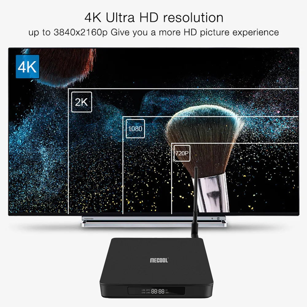 ТВ приставка MECOOL K6 Android 7 0 DVB S2/T2/C Hisilicon четырехъядерный 2 ГБ/16 ГБ 4K H.265 медиаплеер