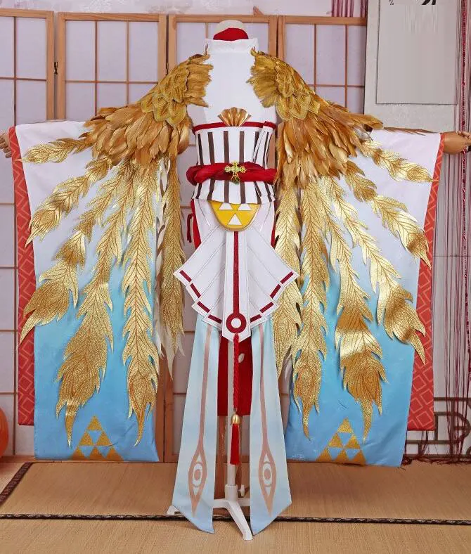 Косплей мобильная игра Onmyoji Catch bird новая кожа золотой журавль перо 6 шт. Cos