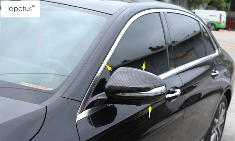 Lapetus Accessories For Mercedes Benz C CLASS GLC 2014 - 2021 Side Door Rearview Mirror Protection Shell Cover Molding Kit Trim