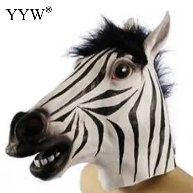 Маска для Хэллоуина Animales Prop кожаные маски с изображением лошади зебры