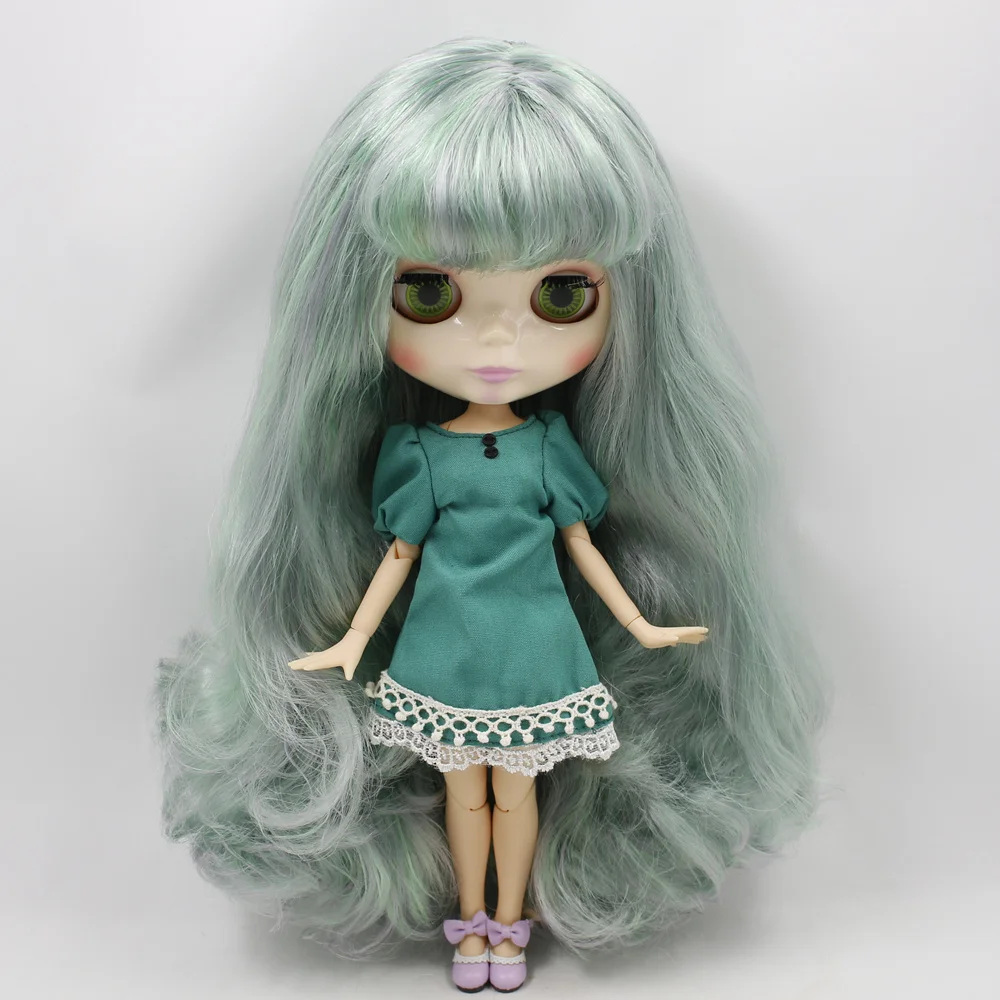 Кукла Blyth ICY DBS Серия № 1049 bl1147/1/6 шарнирное тело зеленая серая с волосами BJD ob24 аниме