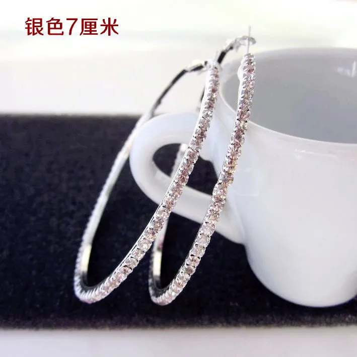 Корейские преувеличенные модные большие серьги большой круг обруч с полным