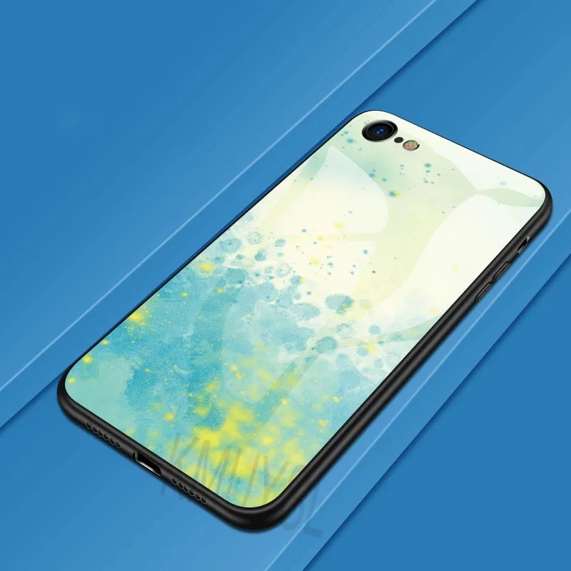 8 Роскошные Стекло чехол для samsung Galaxy S10 S9 S8 плюс S10E A6 A7 A8 A9 ТПУ+ Стекло задняя крышка для M10 M20 A10 A30 A40 A50 A70 - Цвет: 8