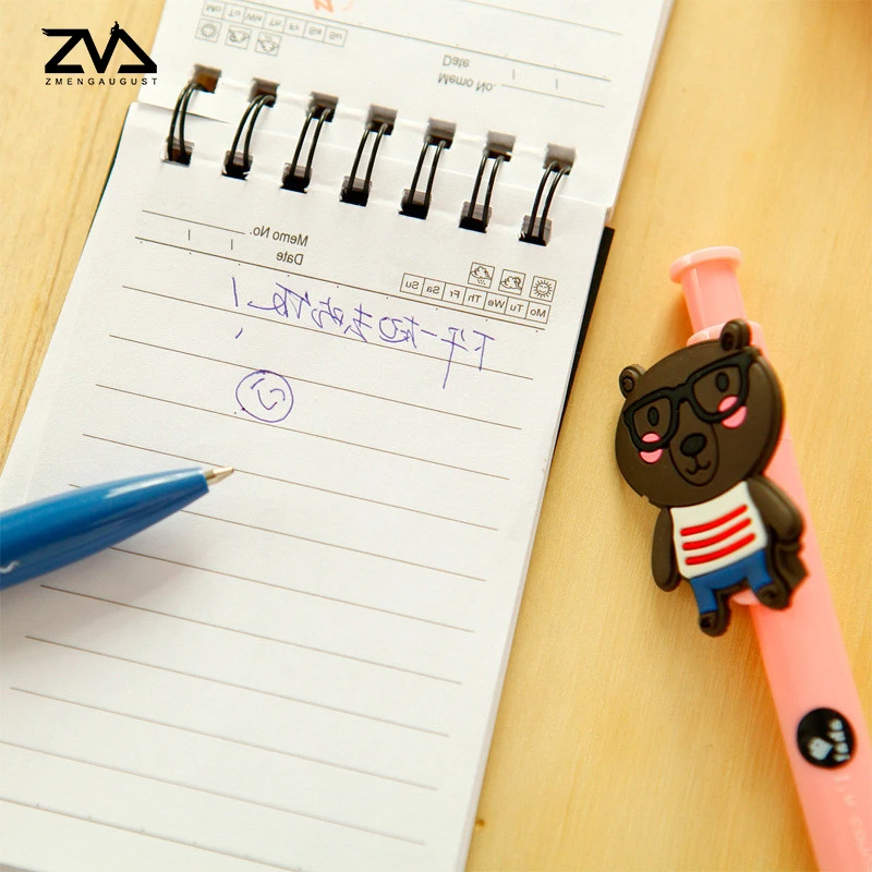 

5 pcs/lot Cute Kawaii Cartoon animal Ballpoint Pen For Writing School Supplies Office Accessories Stationary Kids Student Gift