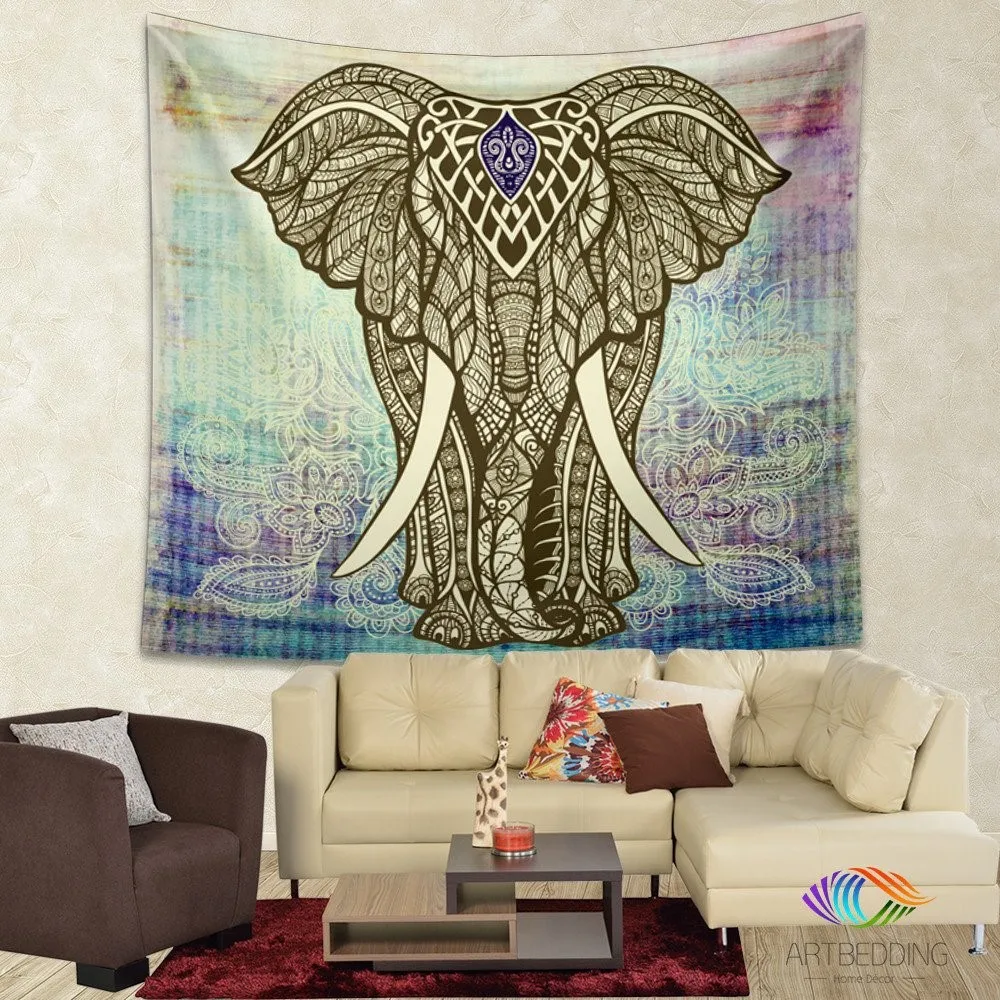 Карта мира слона мандалы полиэстер гобелен карта США Настенный декор