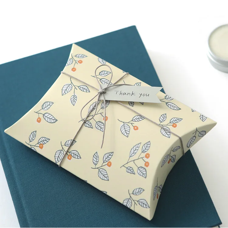 50pcs/lot New Candy Box Bag Craft Paper Pillow Shape Wedding Favor Gift Boxes Pie Party Bags Eco Friendly Kraft Packaging | Украшения и