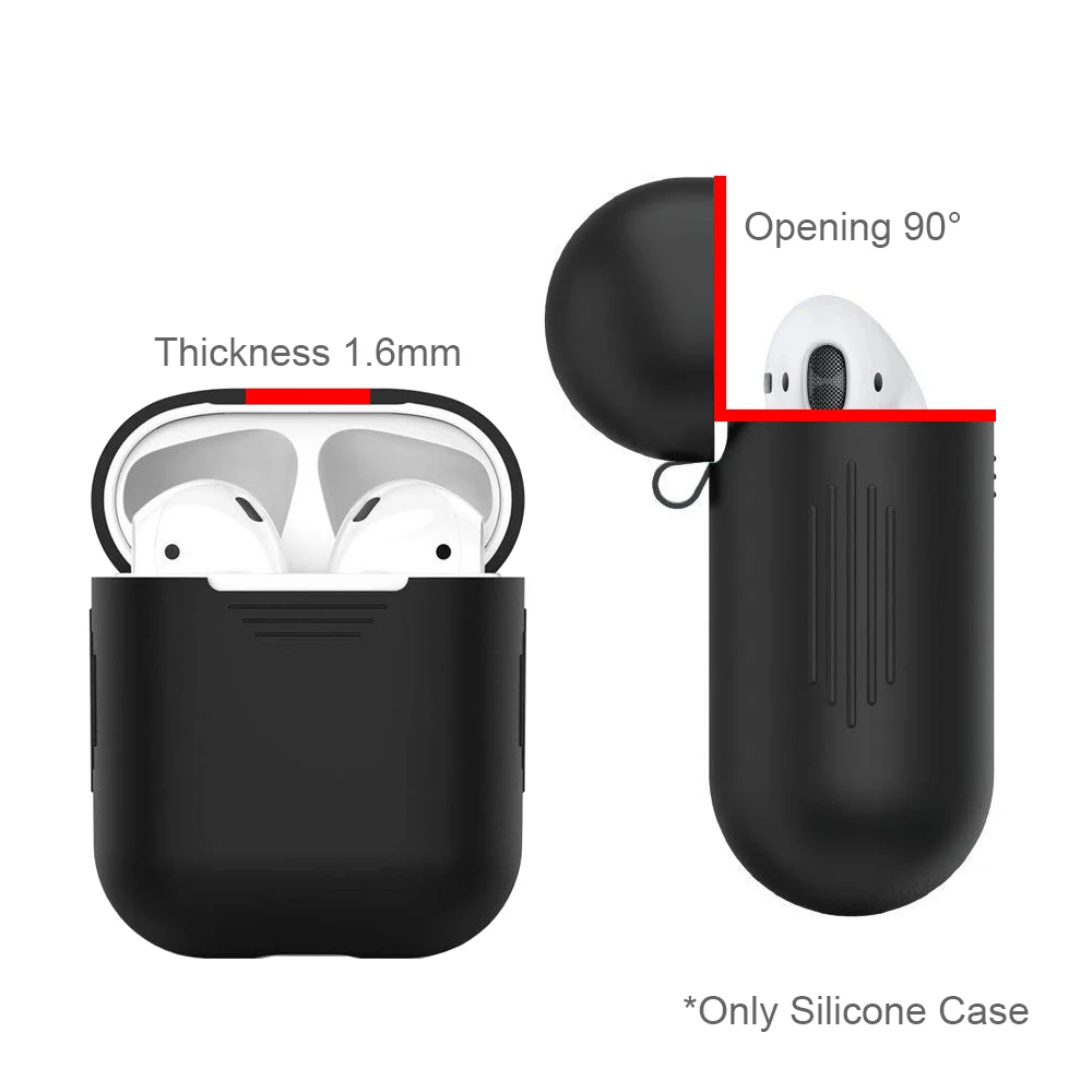 Мягкий силиконовый чехол для наушников AirPods с Bluetooth защитный Apple Air Pods зарядное