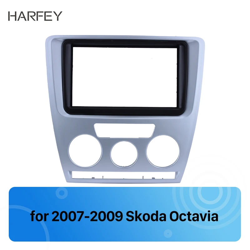 Harfey 2 Din Автомобильная стерео фасция Обшивка Рамы для Skoda Octavia 2007 2008 2009 | Отзывы и видеообзор -33033875772