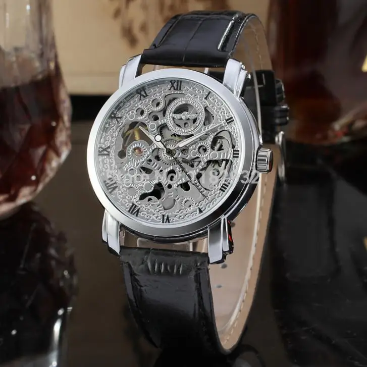 Мужские автоматические часы-скелетоны WRG8078M3S1 серебристого цвета с черным
