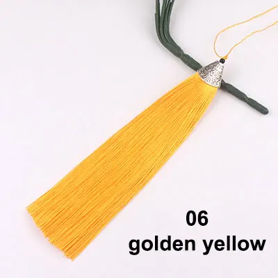 6 golden yellow 2 шт./лот 18 см кисточка декоративная шелковая Сделай Сам кисточки шелковая кисточка швейная ткань аксессуары бахрома отделка для diy Подвеска кисточка Декор - Цвет: 6 golden yellow