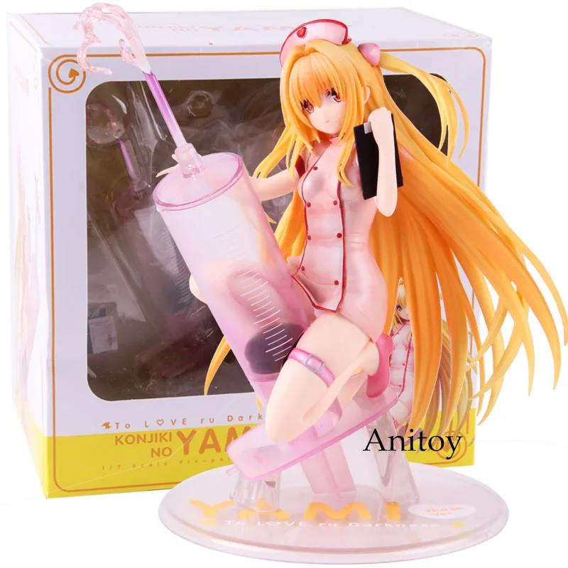 with retail box Аниме To Love Ru To Love Darkness фигурка Золотая тьма Konjiki No Yami Nurse Ver. 1/7 масштаб экшн Коллекционная модель игрушки - Цвет: with retail box