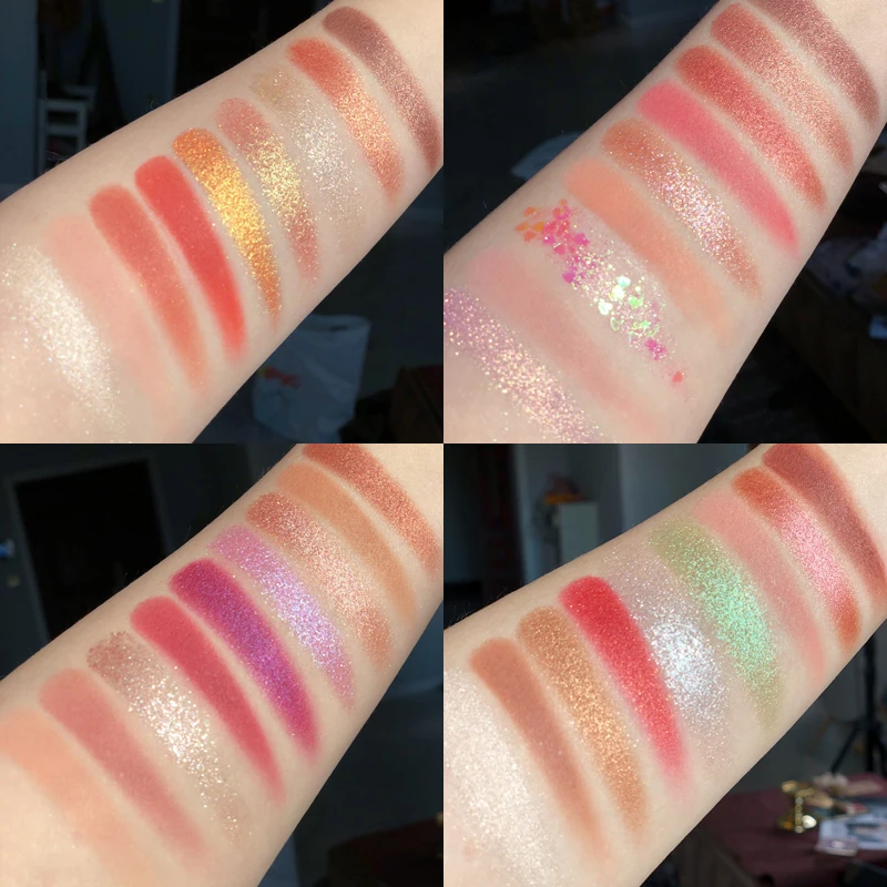 Фирменный Сияющий матовый макияж палитра 9 цветов блестящие прессованные тени