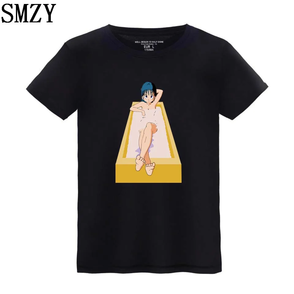 QJM Dragon Ball Bulma Забавные футболки для женщин Летние мультфильм печати Футболка