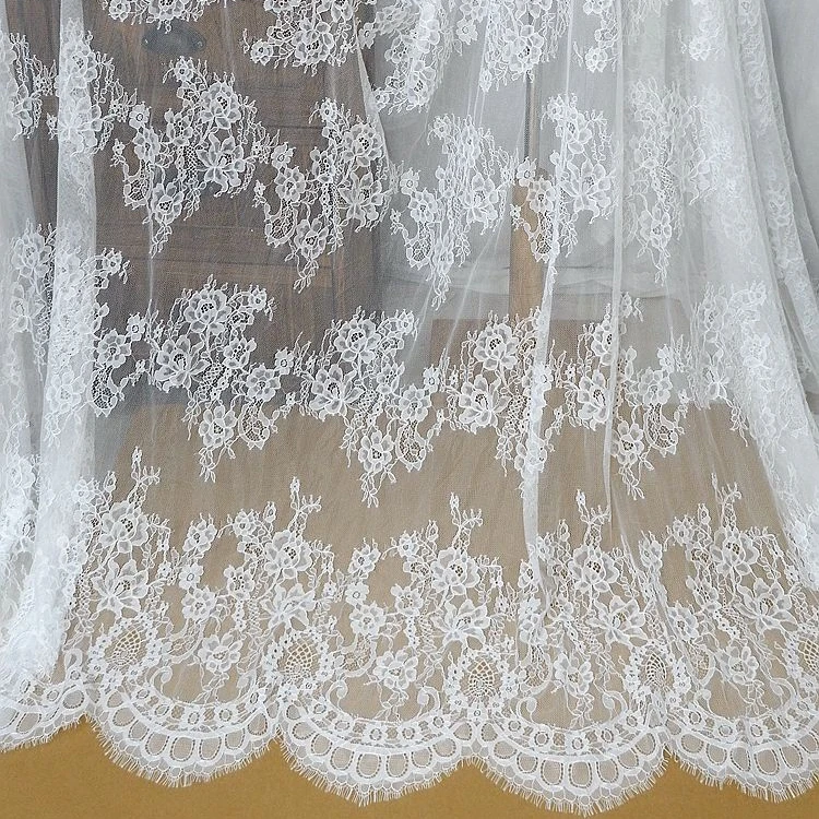 

3 Meters High Quality Black/White Eyelash Lace Fabric Soft Mesh Eyelash Lace Trim DIY Decorative Sewing Craft