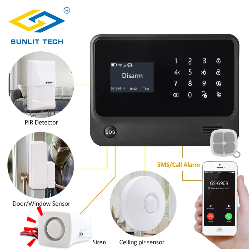Беспроводная GSM сигнализация с датчиком потолка 360 градусов|system alarm|system alarm gsmsystem