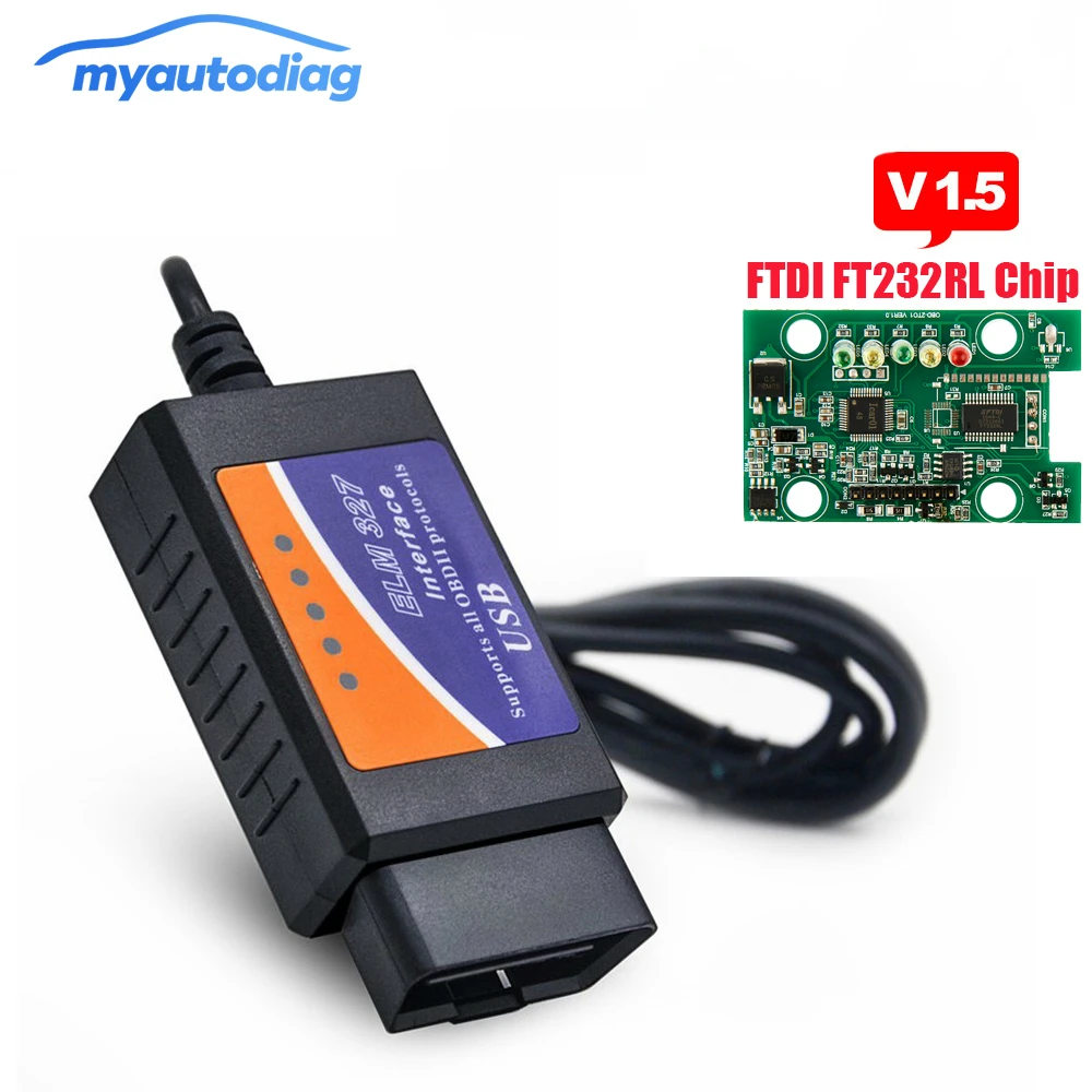 OBD 2 obd2 считыватель кодов Сканер ELM327 USB V1.5 OBD2 автомобильный диагностический