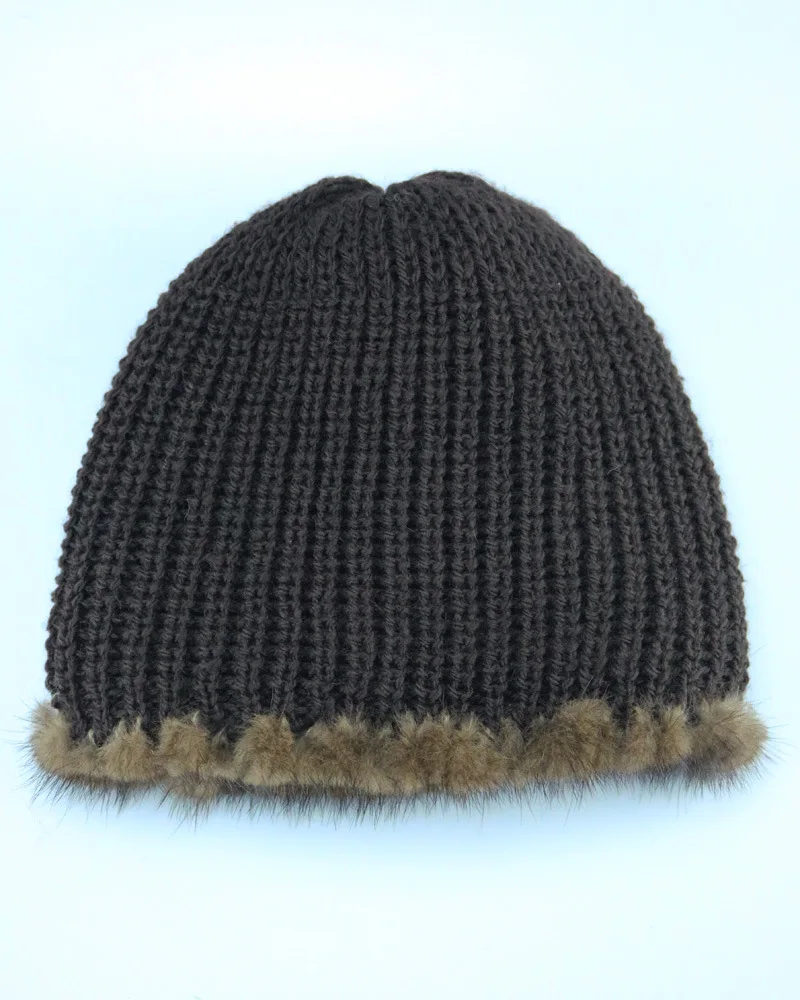 

High-quality women's hat 100% mink fur hat ladies warm hats caps knitted beanies real mink fur fox fur Pom pom hat for women
