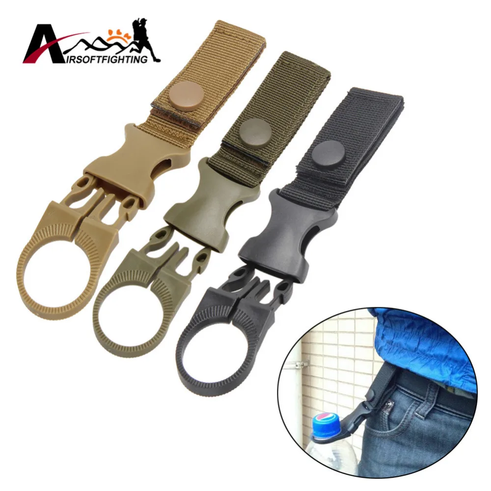 Molle Тактические нейлон Тесьма пряжки крюк держатель для бутылки с водой карабин