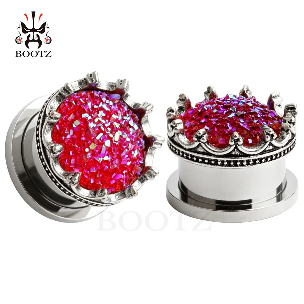 KUBOOZ, 2 шт., серьги, пирсинг, туннель, штекер, расширитель, мода, нержавеющая сталь, ювелирные изделия для тела, серьги с винтовой застежкой для женщин