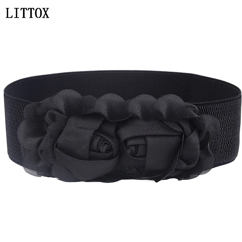 Эластичный пояс с бантом очень широкий пряжкой универсальный эластичный