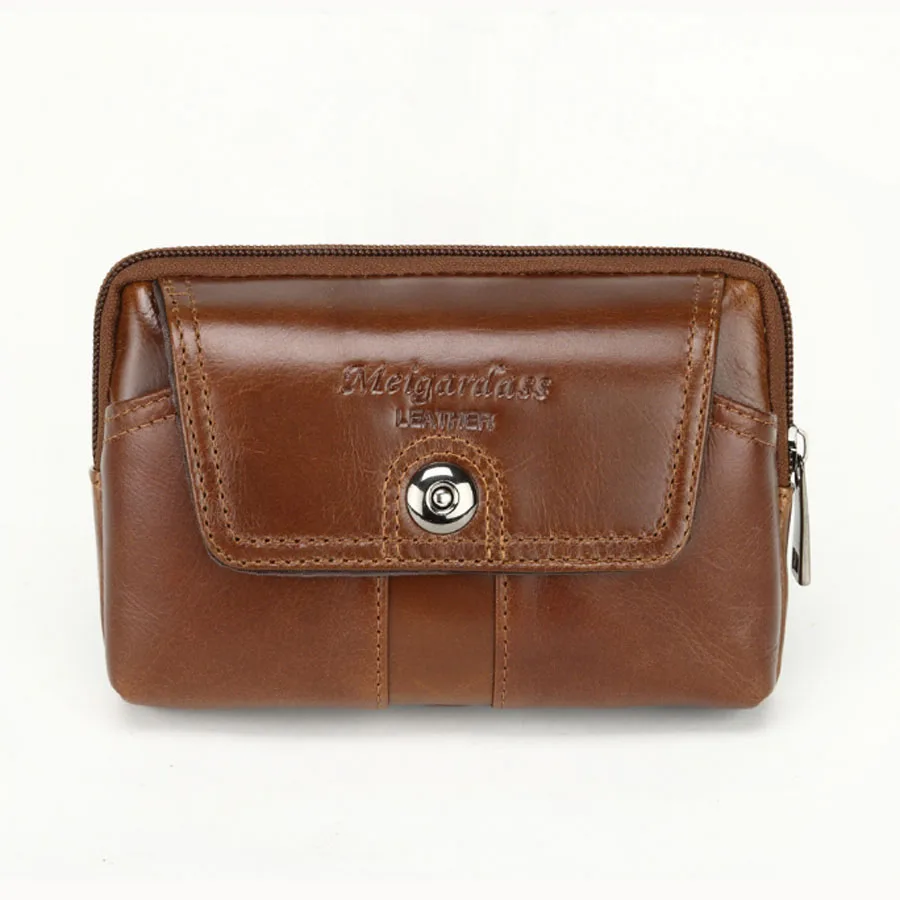 High Quality Men Cowhide Genuine Leather Cell/Mobile Phone Cover Case skin Hip Belt Hook Bum Purse Fanny Pack Waist Bag Pouch | Багаж и
