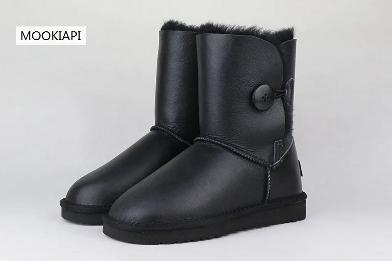 2019 European high-quality snow boots, real sheepskin, 100%natural wool, women's boots, free delivery 3 colors
